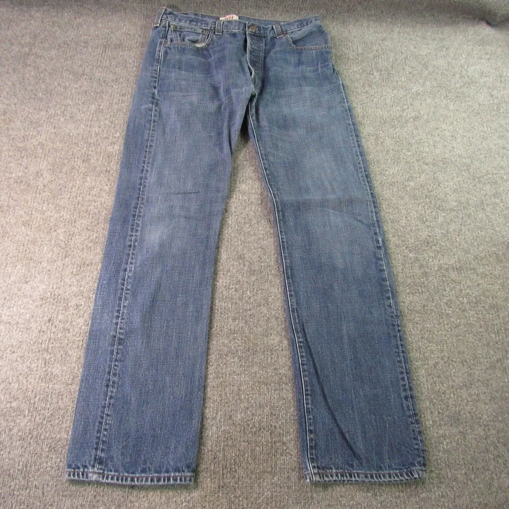 Levis 501 Jeans Mens 36x36 Original Straight Leg Blue‎ Denim Button Fly Classic